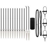 vidaXL Euro Ograda Set od 2 Siva Metal 25 x 1 m Izdržljiva Cijene