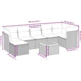  8-dijelni set vrtnih sofa od poliratana s jastucima sivi | shoptok.hr