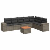Maison Chic Seti vrtnega pohištva - Vrtna garnitura - Vrtni pohištvo set 8-delna z blazinami siv poli ratan, (21807065) | Shoptok.si
