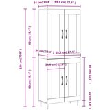 vidaXL Visoka omara bela 69,5x34x180 cm inženirski les | Shoptok.si