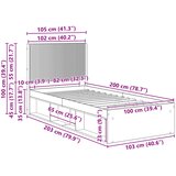  Krevetna konstrukcija s pohranom i uzglavljem Crna 100 x 200 cm | shoptok.hr