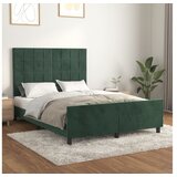  Posteljni okvir z vzglavjem temno zelen 140x190 cm žamet | Shoptok.si