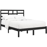  Okvir za krevet od masivnog drva crni 140 x 190 cm | shoptok.hr