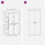 Ormarić Omarica za shranjevanje 2 pcs Črna 90 x 40 x 200 cm Jeklo, (5000152857) | Shoptok.si