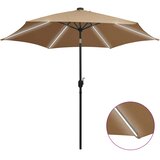  Vrtni suncobran LED s aluminijskim stupom 300 cm smeđesivi | Eponuda.ba