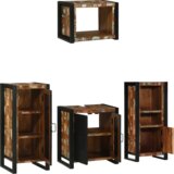vidaXL Set namještaja za kupaonicu 4 pcs Čvrsto reciklirano drvo | shoptok.hr