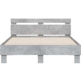  Posteljni okvir z vzglavjem betonsko siv 135x190 cm inž. les, (20978749) | Shoptok.si