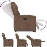  Naslanjač s funkcijo vstajanja rjavo blago | Shoptok.si
