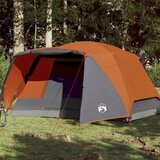 vidaXL Šator za 4 osoba sivo-narančasti 350x280x155 cm taft 190T | shoptok.hr