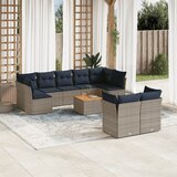 vidaXL 10-dijelni set vrtnih sofa od poliratana s jastucima sivi | shoptok.hr