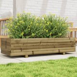 vidaXL Vrtno cvetlično korito 110x40x26,5 cm impregnirana borovina | Shoptok.si