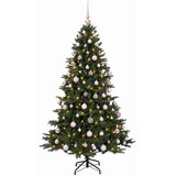  Umjetno božićno drvce s kuglicom 180 cm 300 LED lampica - 180 cm s LED-ima i ružičastim lopticama | shoptok.hr