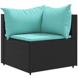  4-dijelna vrtna garnitura od poliratana s jastucima crna Crna i plava 4 | shoptok.hr