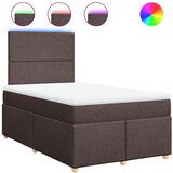 vidaXL Box spring postelja z vzmetnico temno rjav 120x200 cm blago, (21309819) | Shoptok.si
