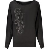 Guess Jeans ženski pulover sa širokim izrezom i cirkonima crni | shoptok.hr