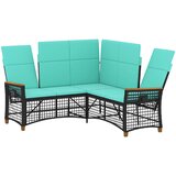  Vrtni set sofe za opuštanje Crna i Tirkizna 164 x 164 x 112 cm | shoptok.hr