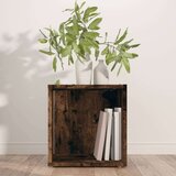  Stranska mizica dimljeni hrast 33x33x34,5 cm konstruiran les, (20714390) | Shoptok.si