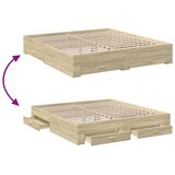  Okvir za krevet s ladicama boja hrasta 200x200 cm drveni | Eponuda.ba