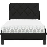 vidaXL Postelja z vzmetnico črna 80x200 cm blago | Shoptok.si