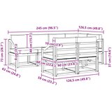  Set vanjskih sofa 7 kom. Bijela i bež Poliester Smeđa 245 x 126,5 x 73 cm | shoptok.hr