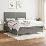 Maison Chic Box spring postelja - Vzmetna postelja z vzmetnico temno siva 160x200 cm blago SL1758, (21909128) | Shoptok.si