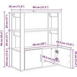 vidaXL Strani šal artisan hrast 30 x 80 x 90 cm Konstruiran les | Shoptok.si