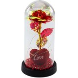 Lean_Toys Večna vrtnica v kupoli z LED osvetlitvijo Srčaste kroglice rdeče 21x11 cm | Shoptok.si