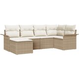 vidaXL Vrtna sedežna garnitura s shranjevanjem 6 pcs Bež poli ratan, (5000143658) | Shoptok.si