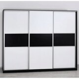  Klizni Ormar 3D Dual-Tone Crno-Bijeli, Visokokvalitetna Iverica 16mm, Melaminska Folija, Metalni Okovi, 225x273x60 cm | Eponuda.ba