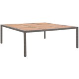 vidaXL Vrtna miza siva 200x200x74 cm poli ratan in akacijev les Cene