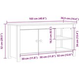 TV ormarić 103 x 36,5 x 52 cm od masivne borovine | shoptok.hr