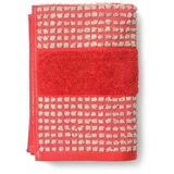 JUNA Crveni ručnik od organskog pamuka od frotira 50x100 cm Check –