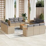 Maison Chic Seti vrtnega pohištva - Vrtna garnitura - Vrtni pohištvo set 13-delna z blazinami bež poli ratan, (21809256) | Shoptok.si