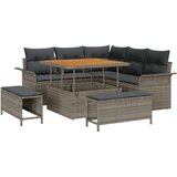  8-delni Vrtni Kavč Set Z Blazinami Siva Poli Ratan Akacija | Shoptok.si
