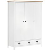 The Living Store Garderobna omara s 3 vrati Hill bela 127x50x170 cm borovina - Garderobna Omara, (21434229) Cene