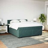 vidaXL Box spring postelja z vzmetnico temno zelena 180x200 cm žamet | Shoptok.si
