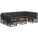  Set vanjskih sofa 10 kom. Crna i tamno siva Poliester | shoptok.hr