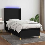  Krevet box spring s madracem LED crni 80 x 200 cm od tkanine | shoptok.hr