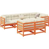 vidaXL 7-dijelni set vrtnih sofa s jastucima voštano smeđi od borovine | shoptok.hr