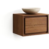 Kave Home nizka/stenska omarica za pod umivalnik iz masivnega tika v naravni barvi 60x40 cm kenta | Shoptok.si