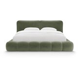 Micadoni Zelena oblazinjena zakonska postelja s prostorom za shranjevanje z letvenim dnom 160x200 cm Solange – | Shoptok.si