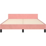  Okvir za krevet s uzglavljem ružičasti 140x190 cm baršunasti | shoptok.hr