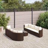  9-dijelni set vrtnih sofa s jastucima poliratan smeđi | shoptok.hr