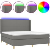  Krevet box spring s madracem LED tamnosivi 180x200 cm tkanina | shoptok.hr
