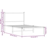 Metalni okvir krevet uzglavljem boja dimljenog hrasta 107x203cm | shoptok.hr