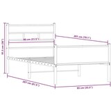 vidaXL Okvir kreveta bez madraca dimljena boja hrasta 80x200 cm drveni | shoptok.hr