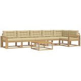  Set vanjskih sofa 7 kom. Bijela i bež Poliester | shoptok.hr