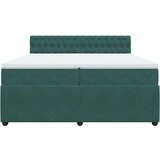 vidaXL Box spring postelja z vzmetnico temno zelena 200x200 cm žamet, (21308843) | Shoptok.si