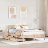vidaXL Posteljni okvir brez vzmetnice 135x190 cm trdna borovina Cene