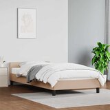 Maison Chic Posteljni okvir - Enojna postelja - Postelja za odrasle z vzglavjem brez vzmetnice kapučino 90x190 cm, (21696306) | Shoptok.si